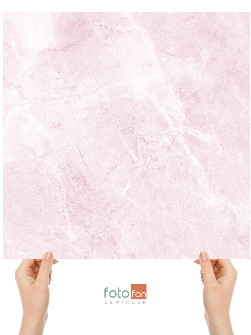60x60 Cm - Pembe Mermer Desenli Fotoğraf Zemini